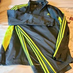 Dark Grey, Lime green stripes Warm up